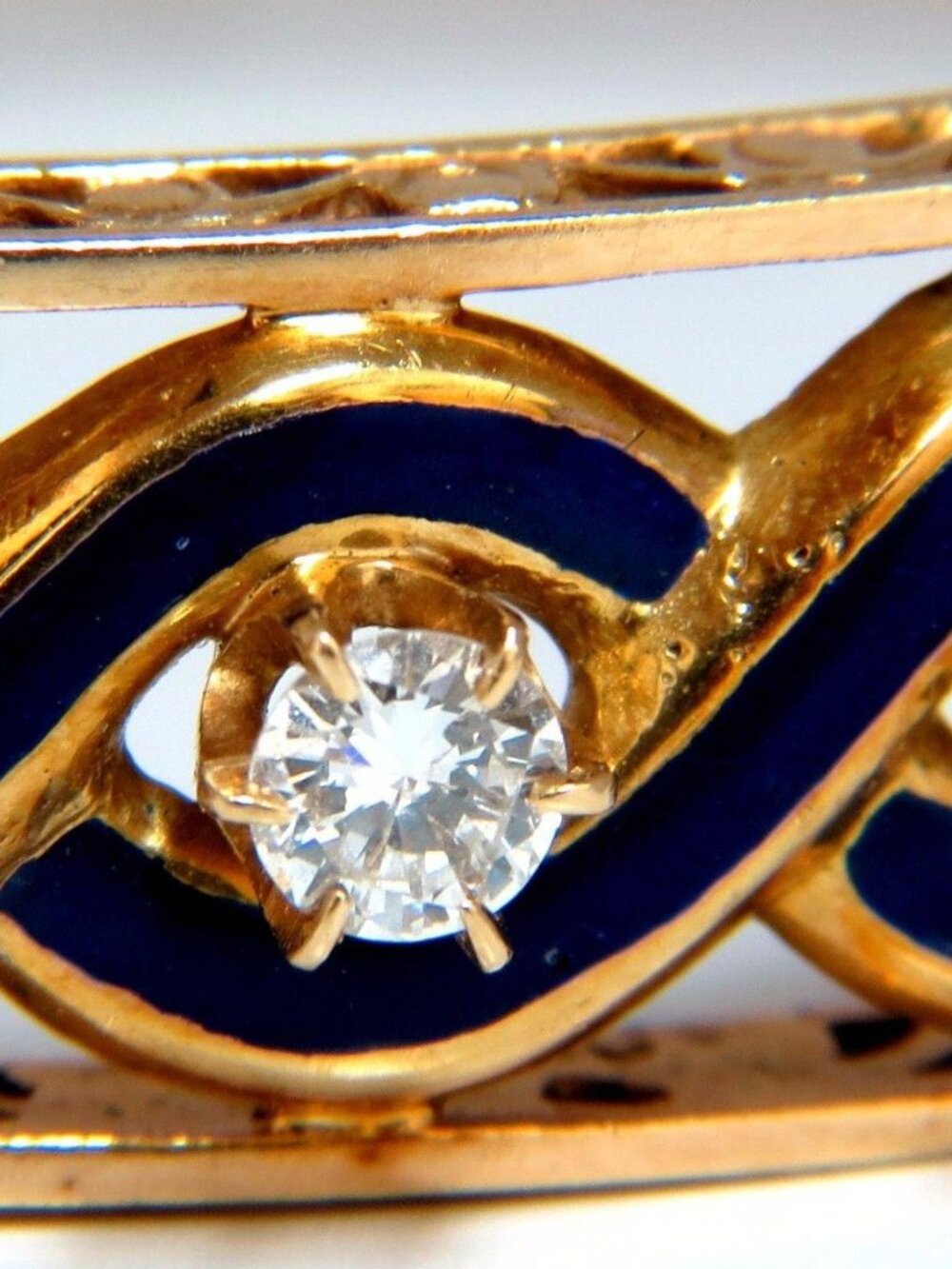 Victorian Ridged Interwoven Braided Handmade Diamond bangle bracelet 14kt*